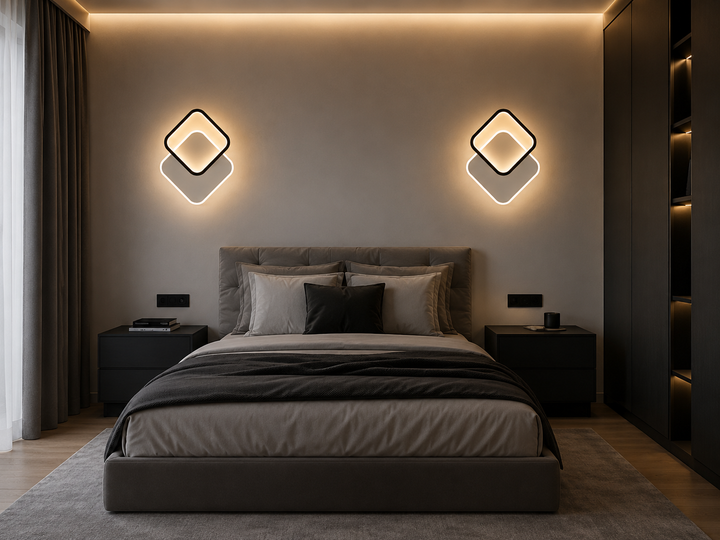 APLICA LED NEGRU CU ALB MODEL 8774 LUMINA REGLABILA