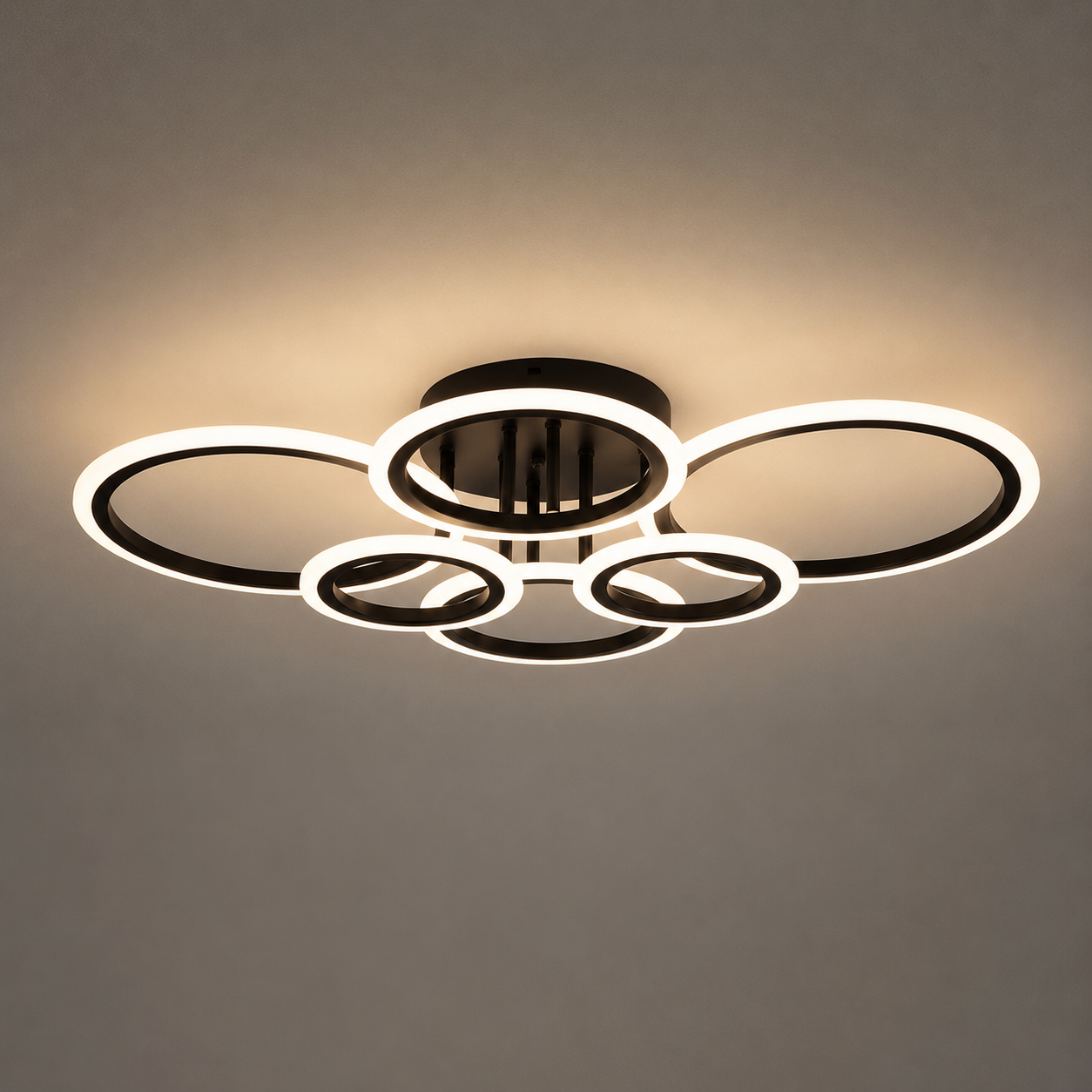 Lustra LED modernă, 112W, lumină reglabilă 3000–6500K, cu telecomandă, 7728/4+2BK