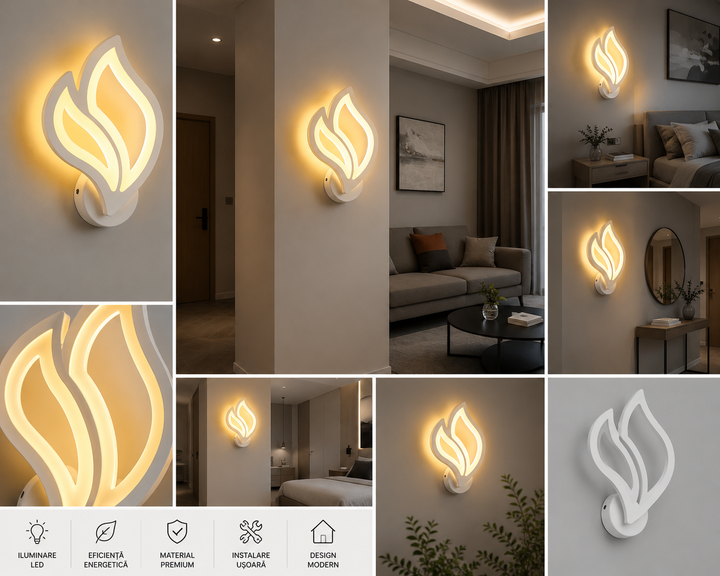 Aplica LED decorativă 20W, 273×158×70 mm, lumină reglabilă 3000–6500K – model 19250/1WN WH