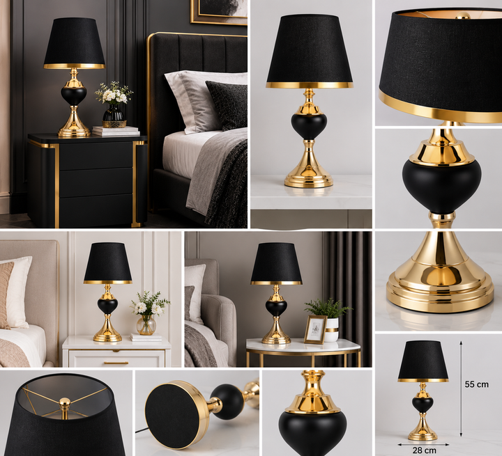 Veioza decorativa V8620N, Negru, stil clasic elegant