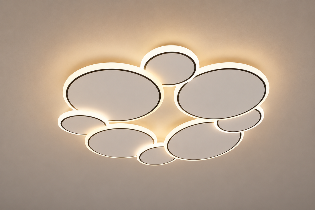 Lustra LED moderna cu lumina reglabila, model 26075/4+4WH+BK