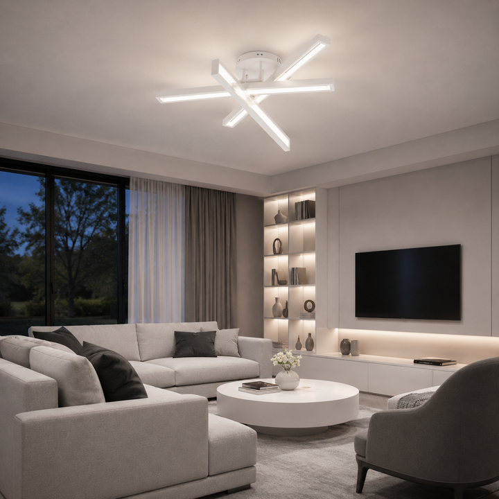 Lustra LED Alba 3 Brate, 158W, 3000-6500K, Telecomanda Inclusa, Model L77285/3