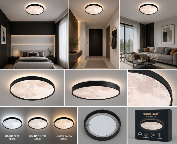 Plafoniera LED moderna 96W, 3 temperaturi de culoare (3000K/4500K/6500K), D480 – ML008/500