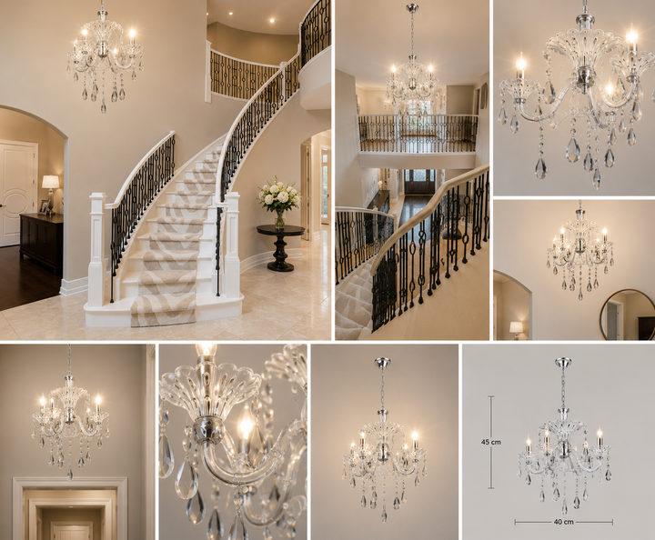 Aplica de perete dublă, stil vintage, 2 becuri E27 , design ornamental clasic +cristale 2277/2WH