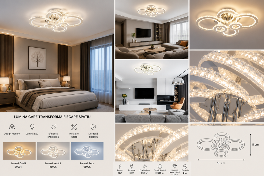 Lustra LED modernă cu lumină reglabilă – Model 26064/2+2+2C TIGD
