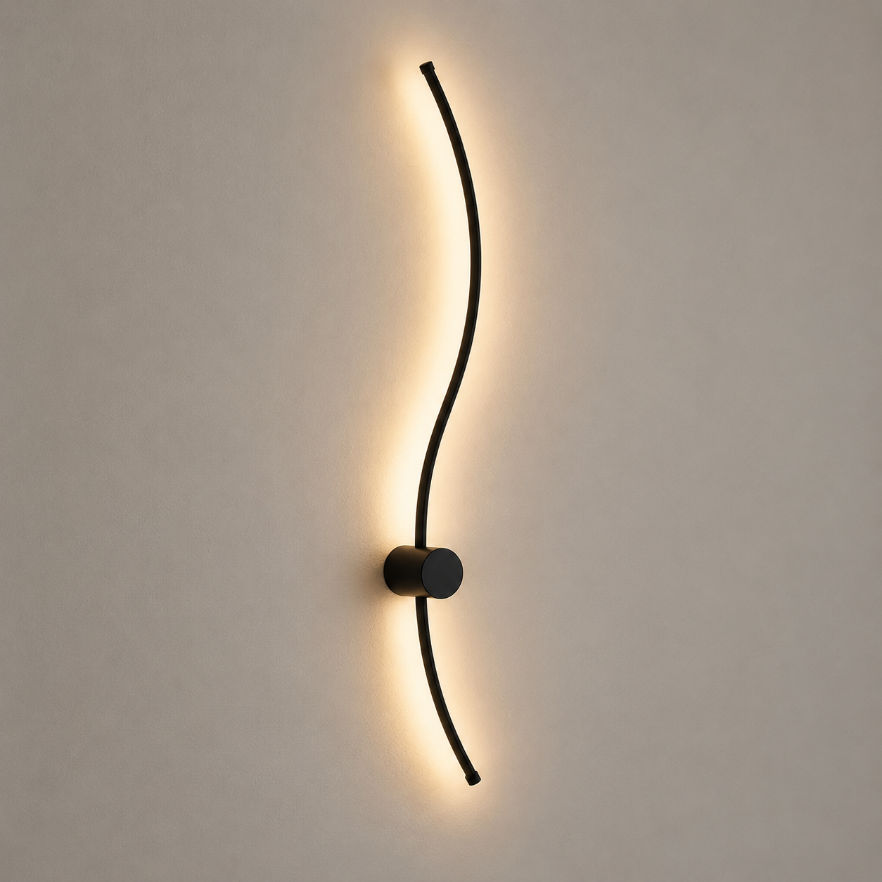 Aplica LED de perete, design ondulat, 38W total, L ≈ 1000 mm, temperatură reglabilă 3000K–6500K, negru – model 59093/1000