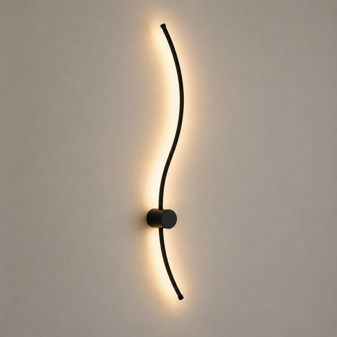Aplica LED de perete, design ondulat, 38W total, L ≈ 1000 mm, temperatură reglabilă 3000K–6500K, negru – model 59093/1000