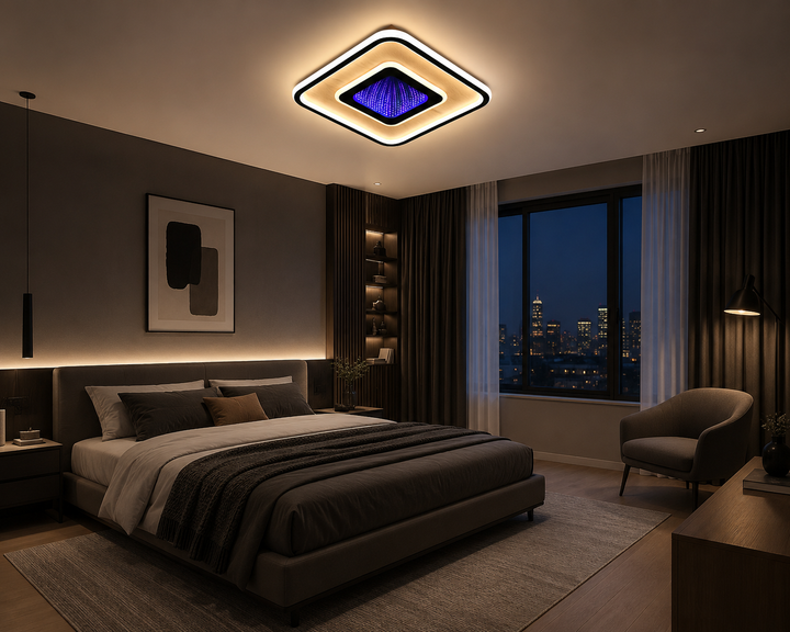 Lustra LED 9426/400 – Design Modern cu Finisaj Lemn