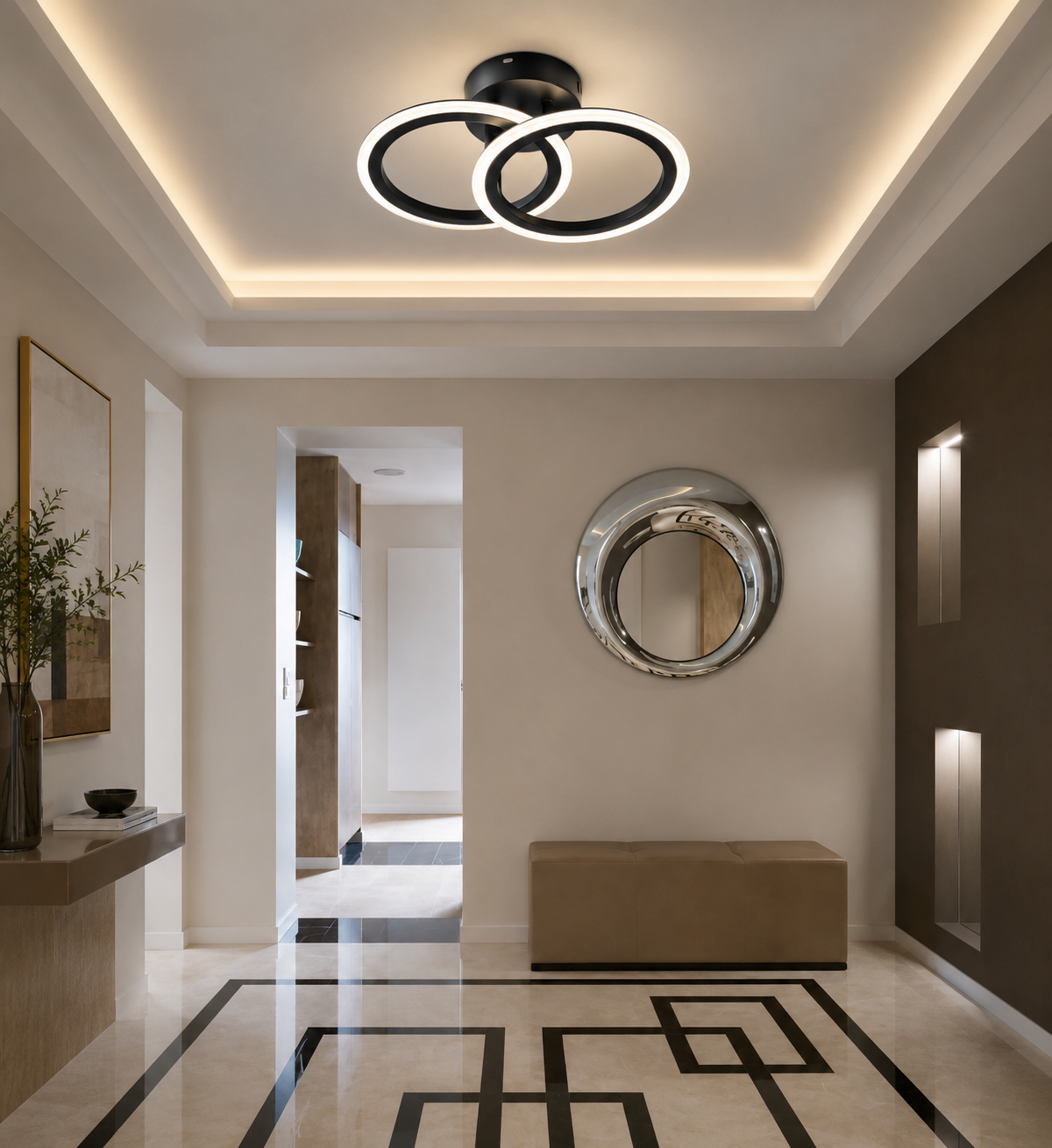 Lustra LED modernă, 36W, lumină reglabilă 3000–6500K, cu telecomandă, 7728/2BK
