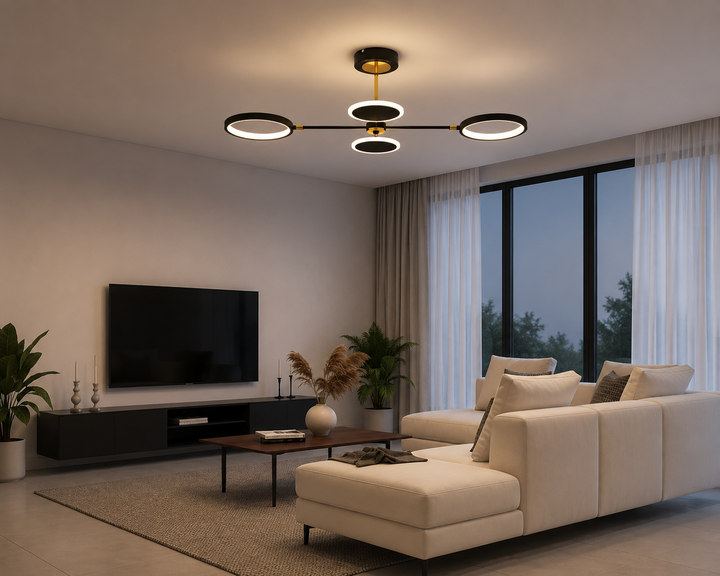 Lustra LED cu telecomanda, 2 × 30 W, 860 × 470 mm, temperatură reglabilă 2800–6500 K – model SX8720A/4