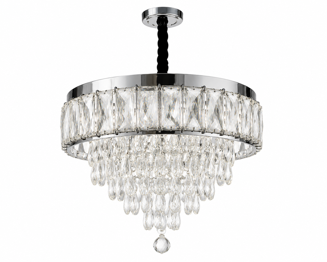 Candelabru LED Cristal Ø300 cu Telecomandă – 52W, Model 2960-300
