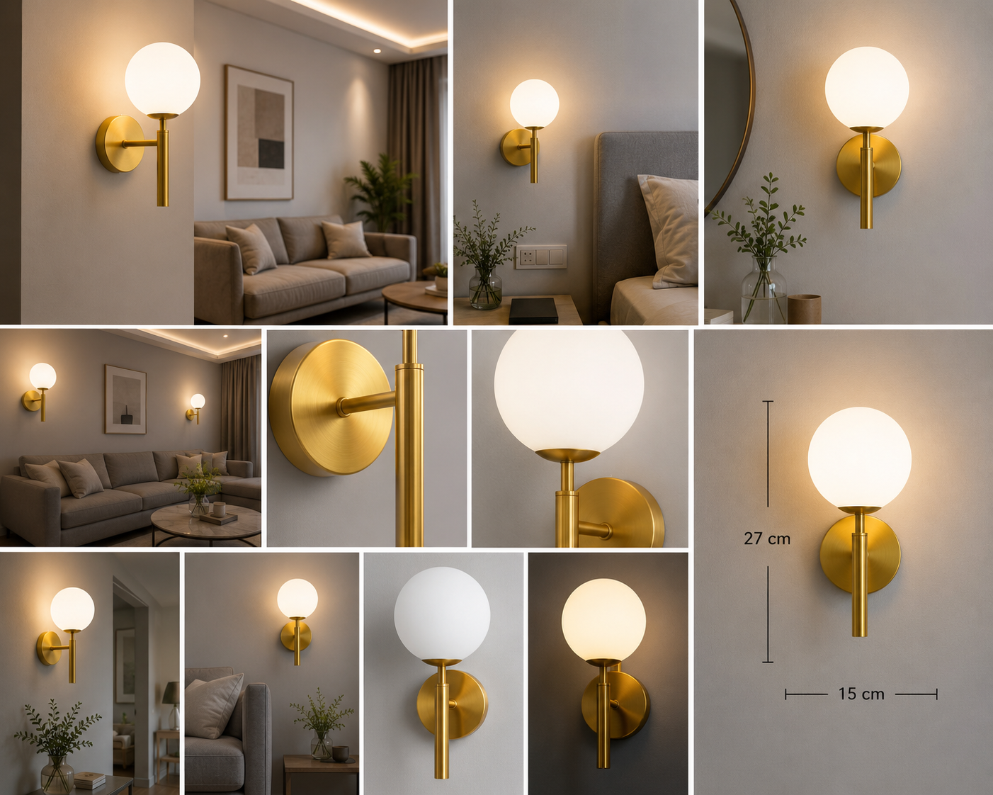 Aplica de perete modernă, 1 bec E27, 60W, 140×170×280 mm – model 9851/1
