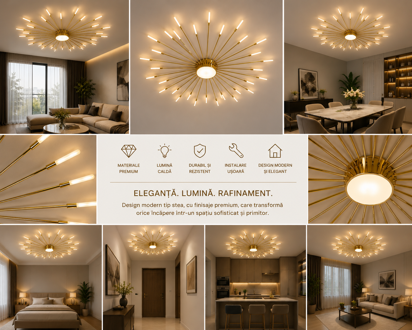 Lustra LED moderna, D1150xH110 mm, 45x2W, telecomanda, 3000–6500K, 27127/30+1 PLG