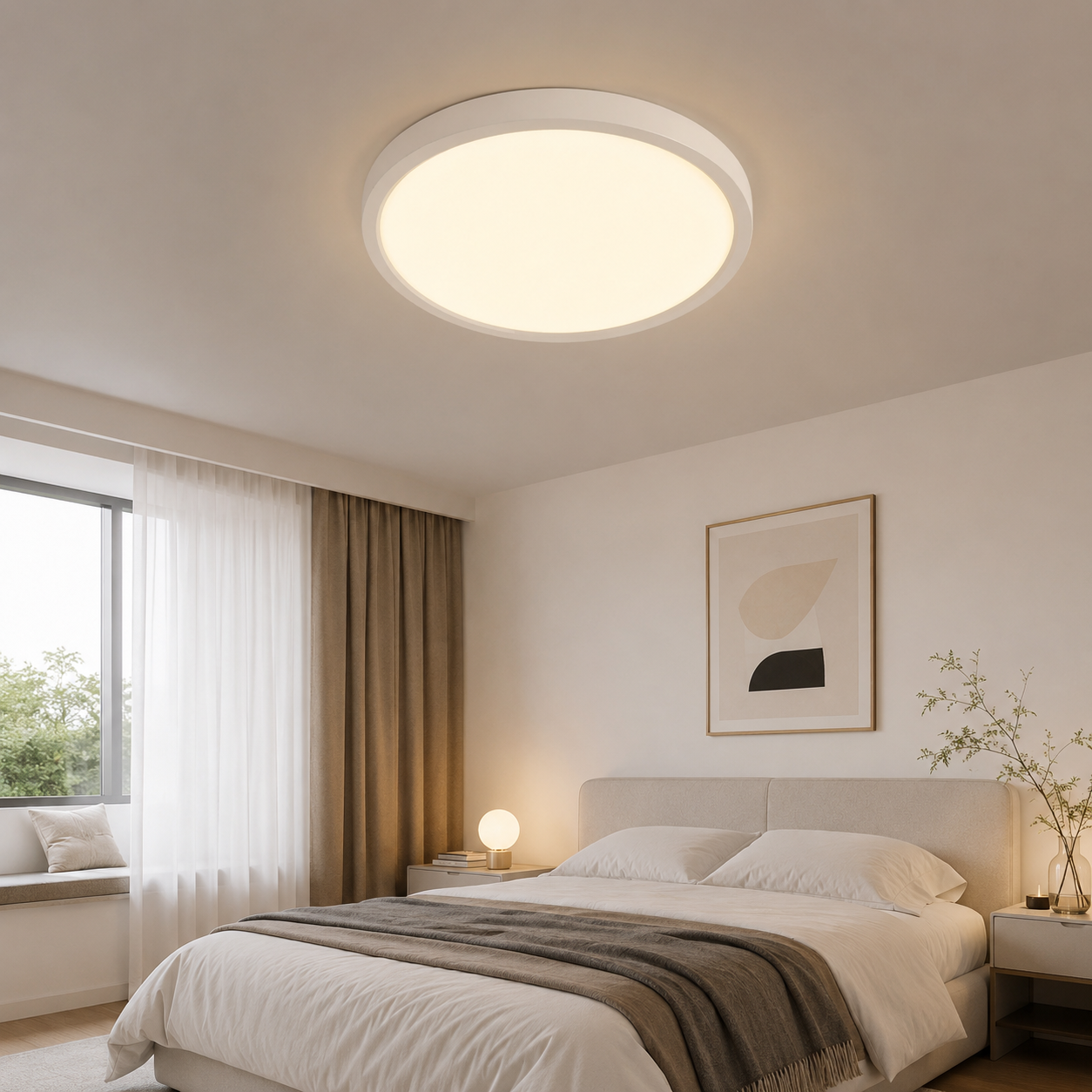 Plafonieră LED rotundă albă 36W, 3000–6500K – 71392/500WH