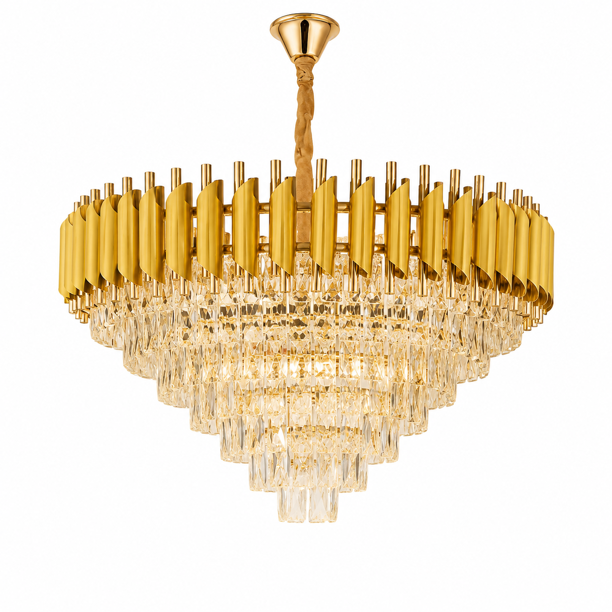Candelabru, dimensiunea 80cm E27 Auriu 12 Becuri Cristale 9001/800FG