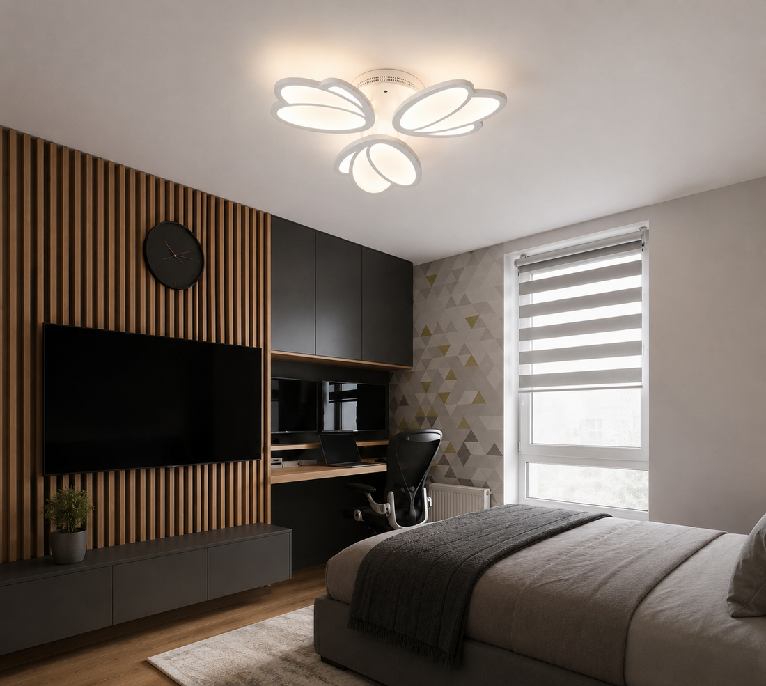 Lustră LED cu telecomandă 8101-3 – 66W, Ø580 mm, Design Modern Floral, Temperatură Reglabilă 3000K-6500K