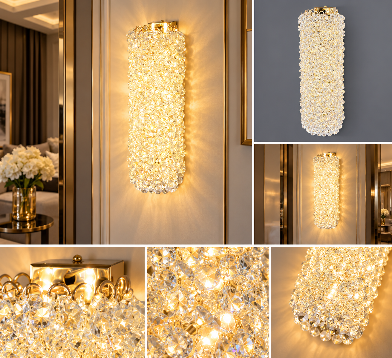Aplică LED 5558/300 FG – Auriu, cu Cristale Decorative