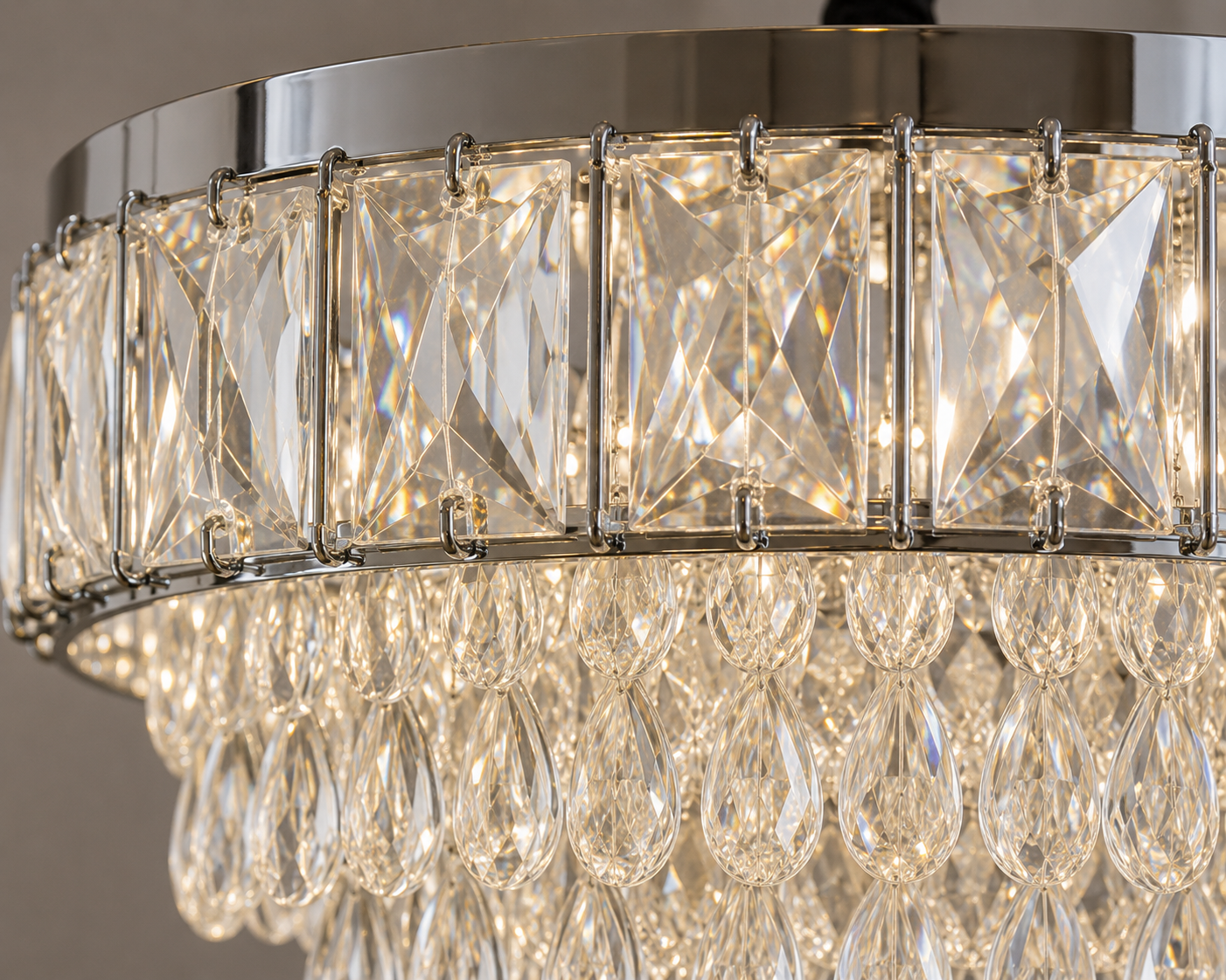 Candelabru LED cu Cristale Ø400 – 80W, cu Telecomandă | Model 2960-400
