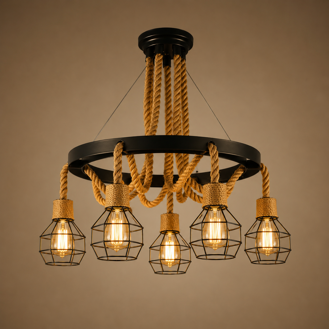 Pendul modern 6 surse, soclu E27, D72 x H40 cm – JD-601