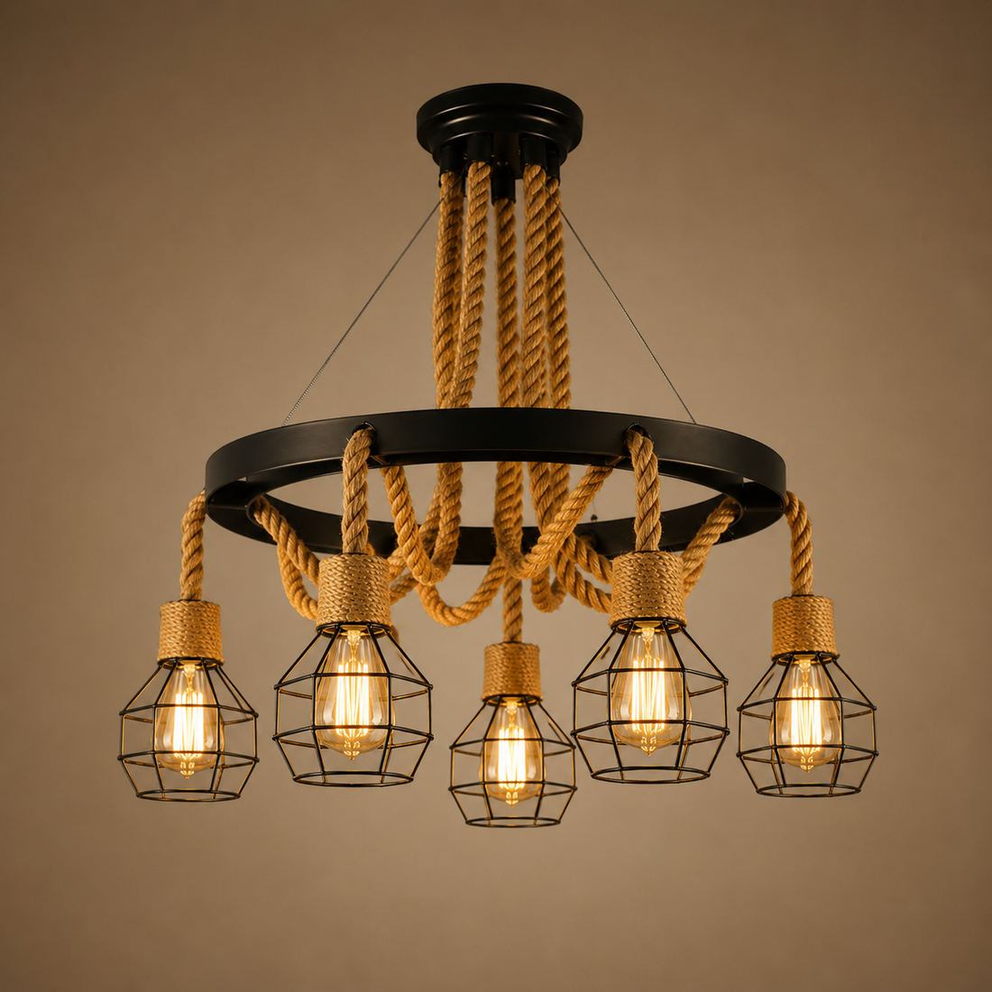 Pendul modern 6 surse, soclu E27, D72 x H40 cm – JD-601