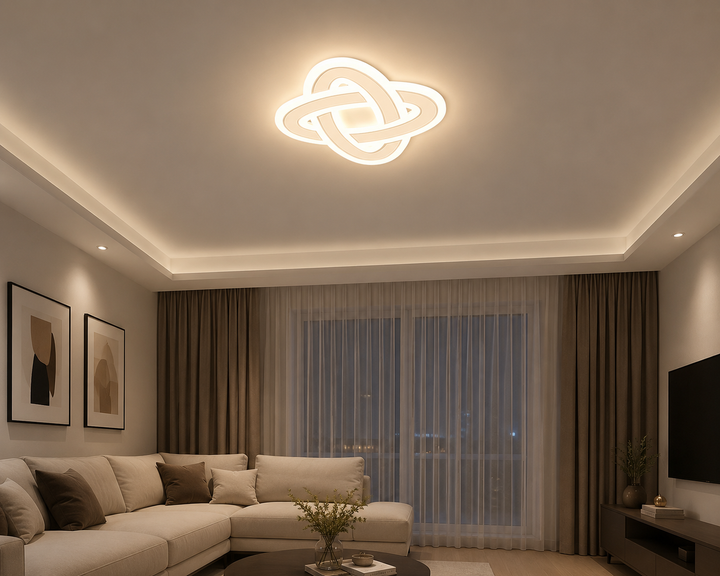 Plafoniera LED Moderna Rotunda 6043/300WH+CR – Alb & Crom, 40W, 3000K–6500K