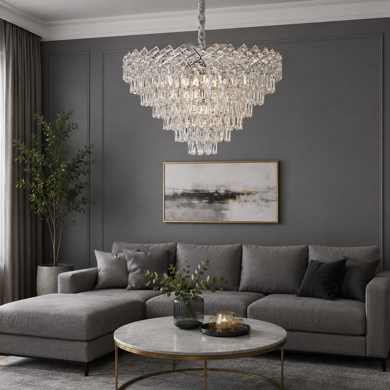Candelabru de Cristal Elegant –8650/600 | Ø60 cm, 9x E27