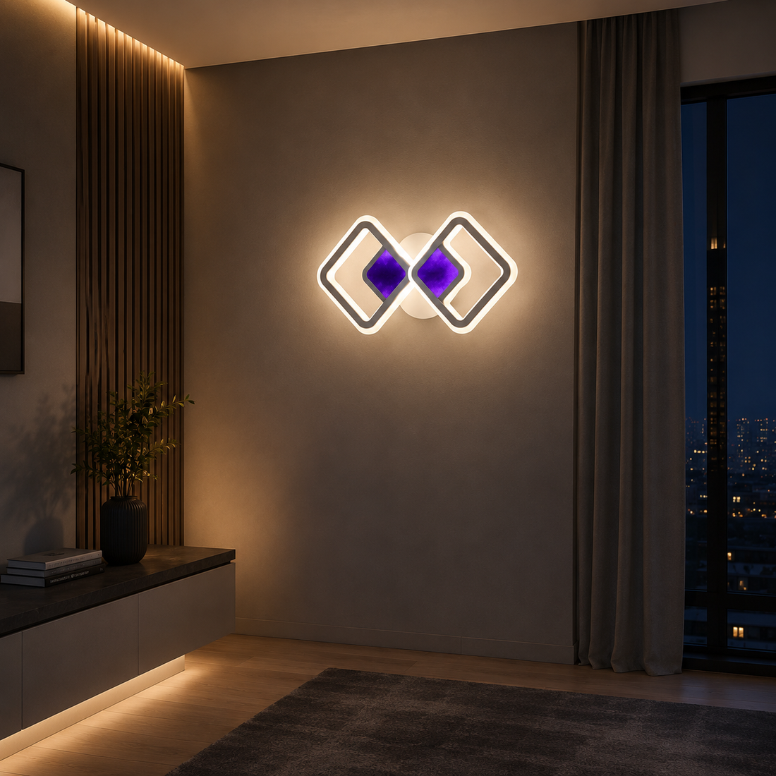 Lustra LED modernă cu telecomandă, 52 W, 220×450 mm, temperatură reglabilă 2800–6500 K – model 8736/2