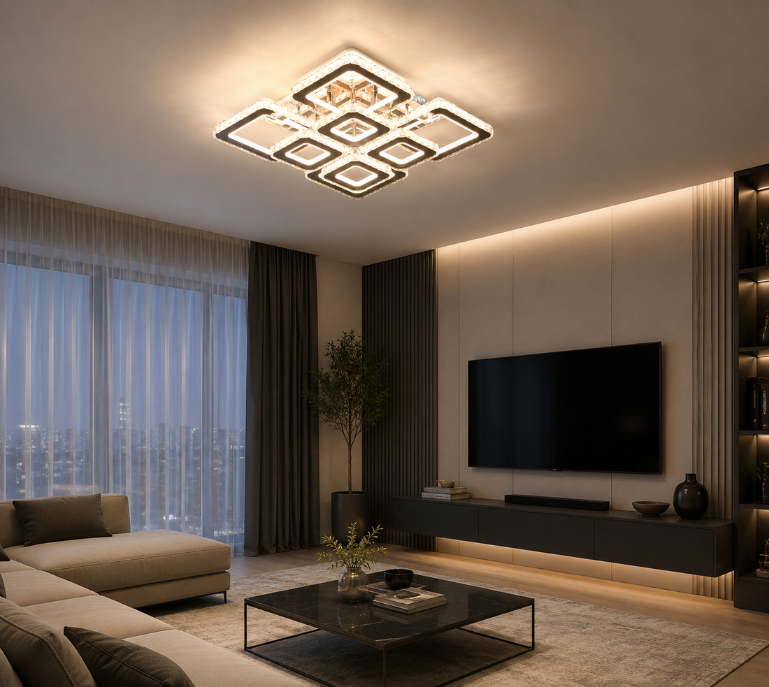 Lustra LED 2886-4+4 – Design Modern și Putere Extra, cu Telecomandă 2.4G