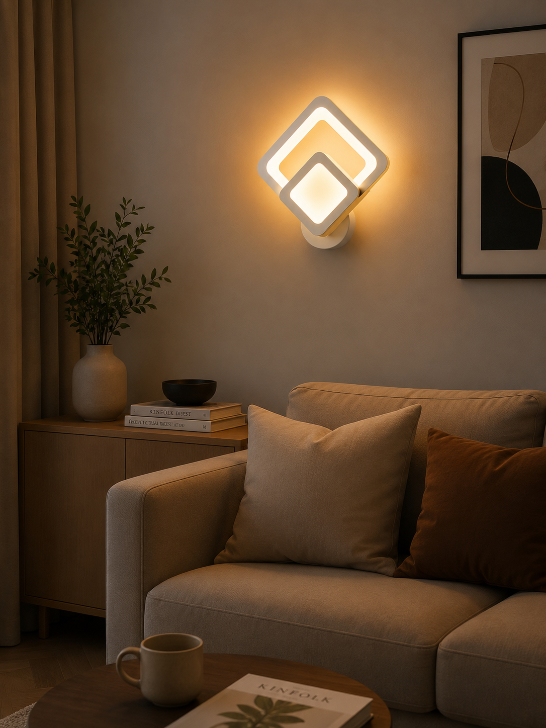 Aplica LED modernă B02, lumină reglabilă 3000–6500K, design geometric elegant