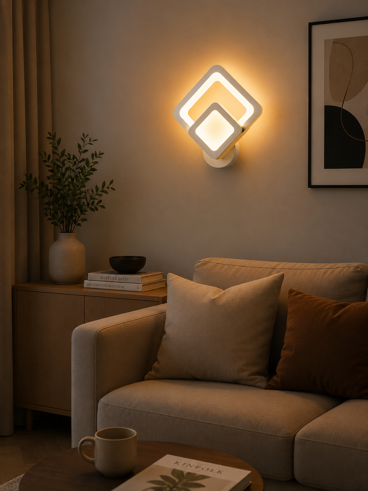 Aplica LED modernă B02, lumină reglabilă 3000–6500K, design geometric elegant