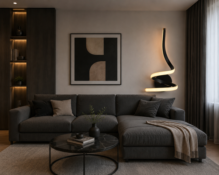 Aplica LED verticală decorativă, 17 W, Ø ≈ 190 mm, înălțime 360 mm, temperatură reglabilă 2800–6500 K – model 8786 BK