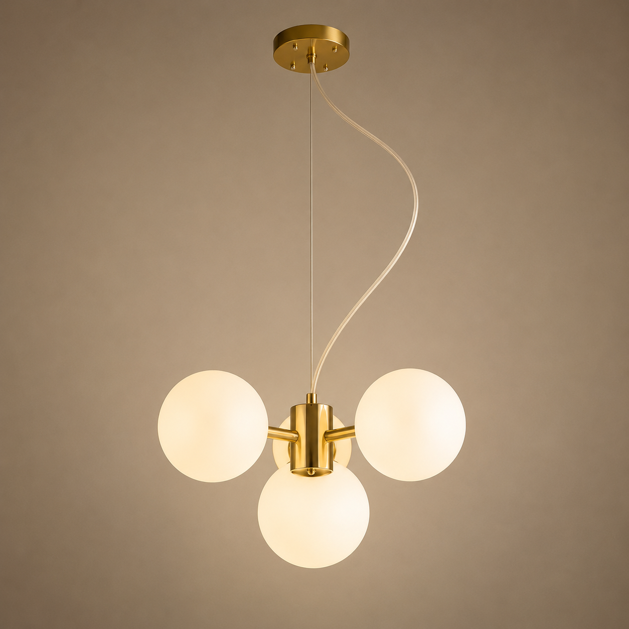 Pendul Modern cu 3 Globuri Opal – G9, 300×710 mm, Design Minimalist