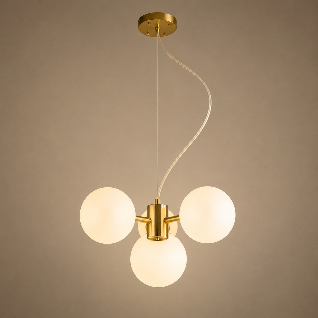 Pendul Modern cu 3 Globuri Opal – G9, 300×710 mm, Design Minimalist