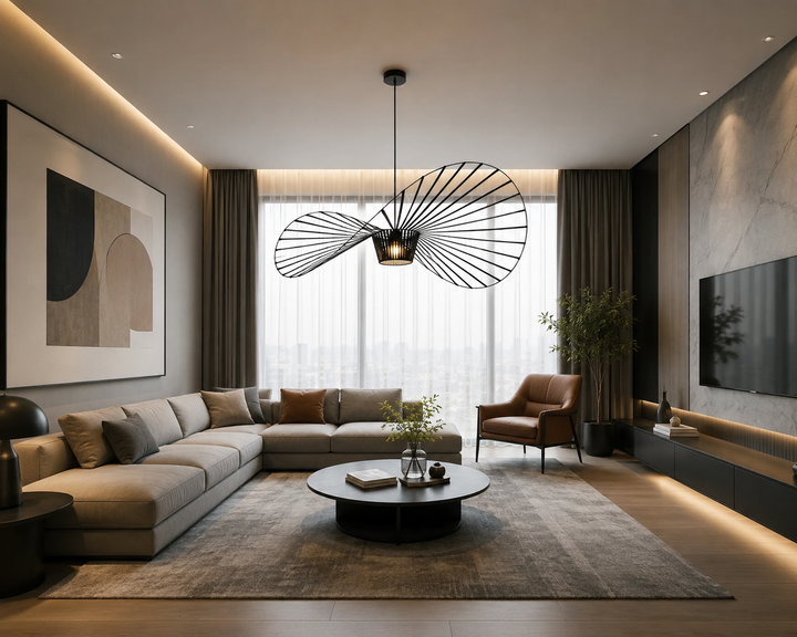 Pendul rustic, Ø600×H200 mm, E27 max 60W,  JD-600