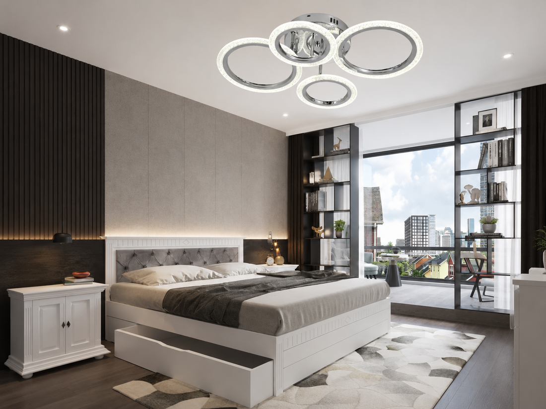 Lustra LED cu telecomanda, Model 26056/2+2CR