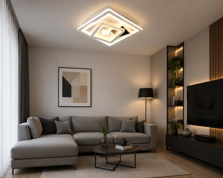 Aplica LED pătrată, 36 W, 240×240 mm, temperatură reglabilă 2800–6500 K – model SX8787/240F