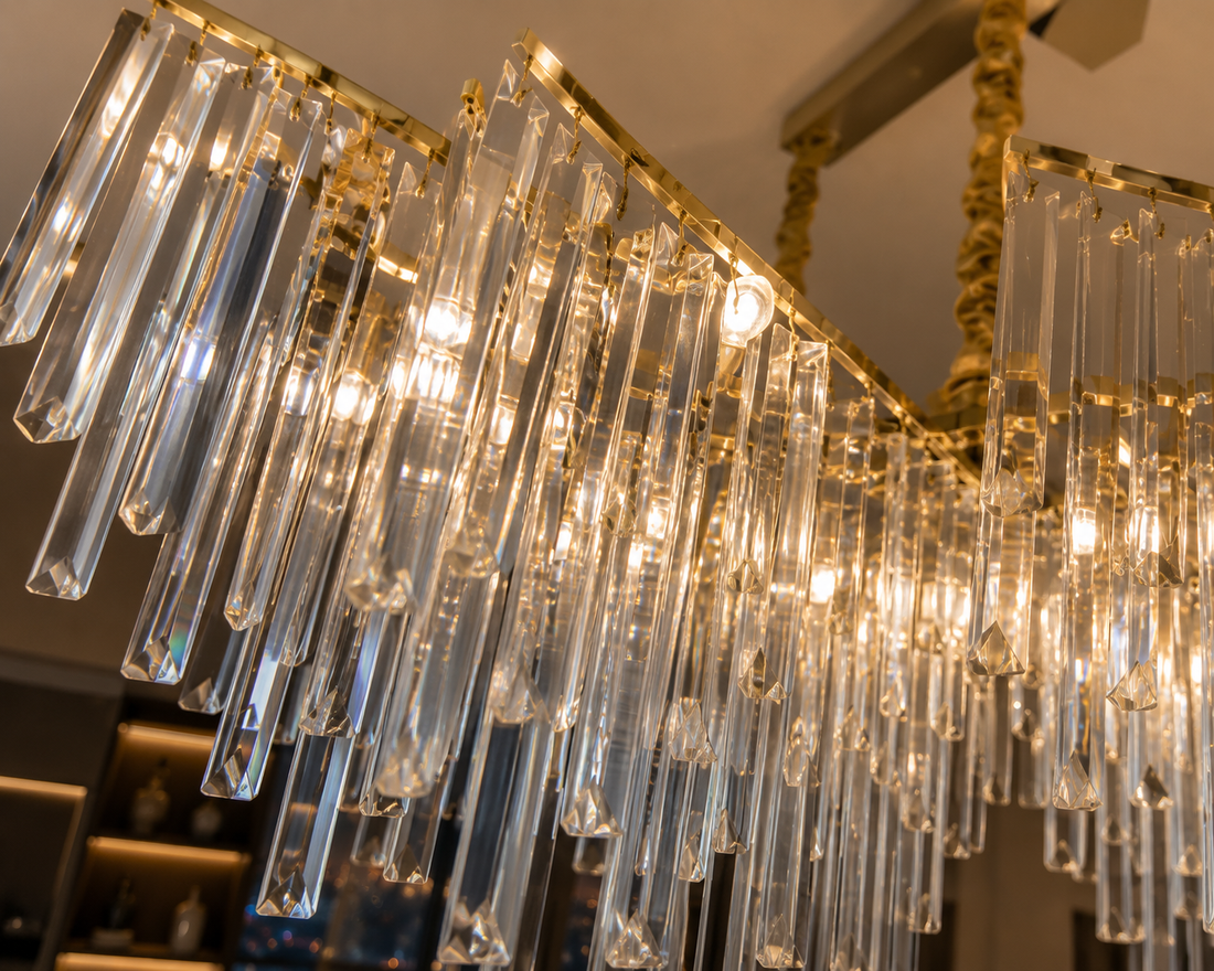 Candelabru decorativ cu 9 becuri E27, finisaj auriu, 800×300×400 mm, stil industrial-elegant 98068/800-300