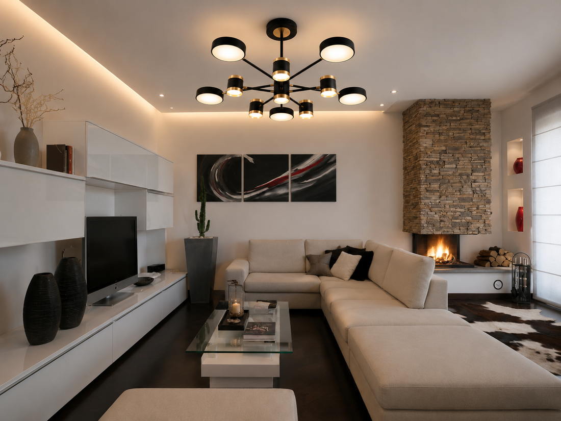 Lustră LED cu proiecție stelară, 175W, Ø1000×H450 mm, lumină reglabilă 3000K–6500K, telecomandă inclusă