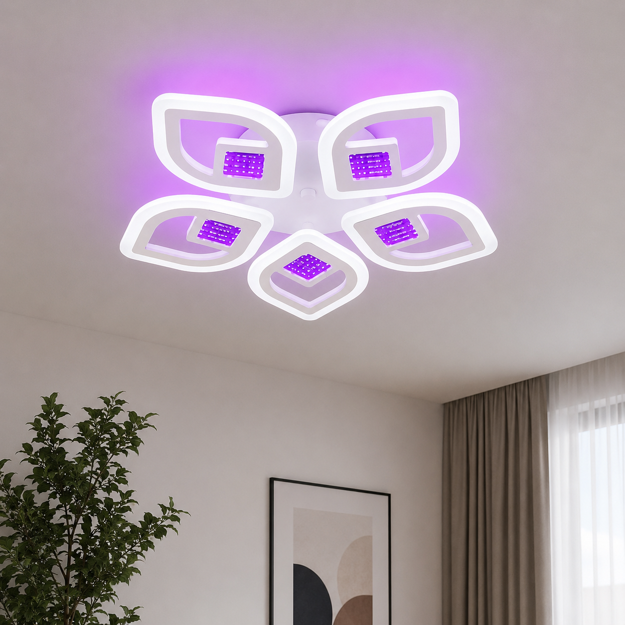 Lustra LED cu telecomandă, 100 W, Ø ≈ 510 mm, temperatură reglabilă 2800–6500 K – model 8737/5