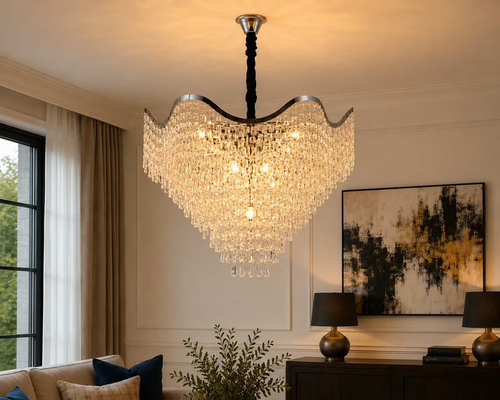 Candelabru elegant, Ø780×H620 mm, E27 MAX60W×18, model 78006/780 CH