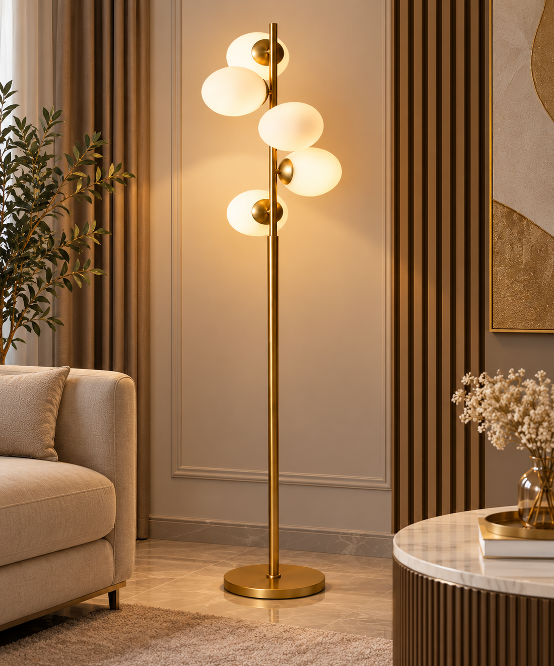 Lampadar A891-5L Auriu