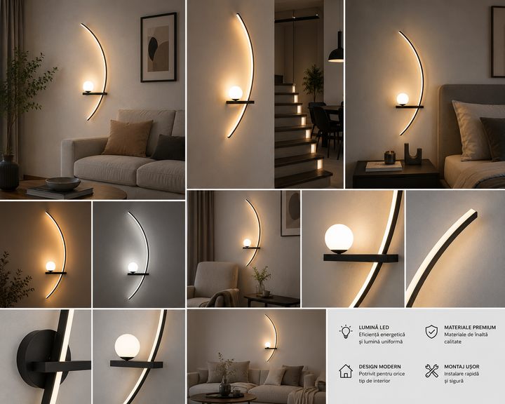 Aplica LED moderna, 1500×370×130 mm, 36×2W, 3000–6500K, cu telecomandă, 59113