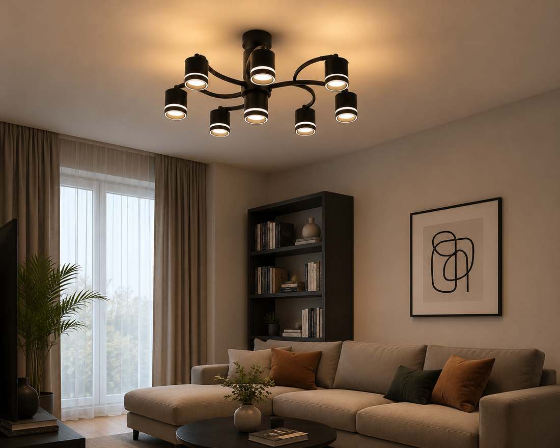 Lustra LED negru 59207/6+1– 7 becuri GX53, 3000-6500K
