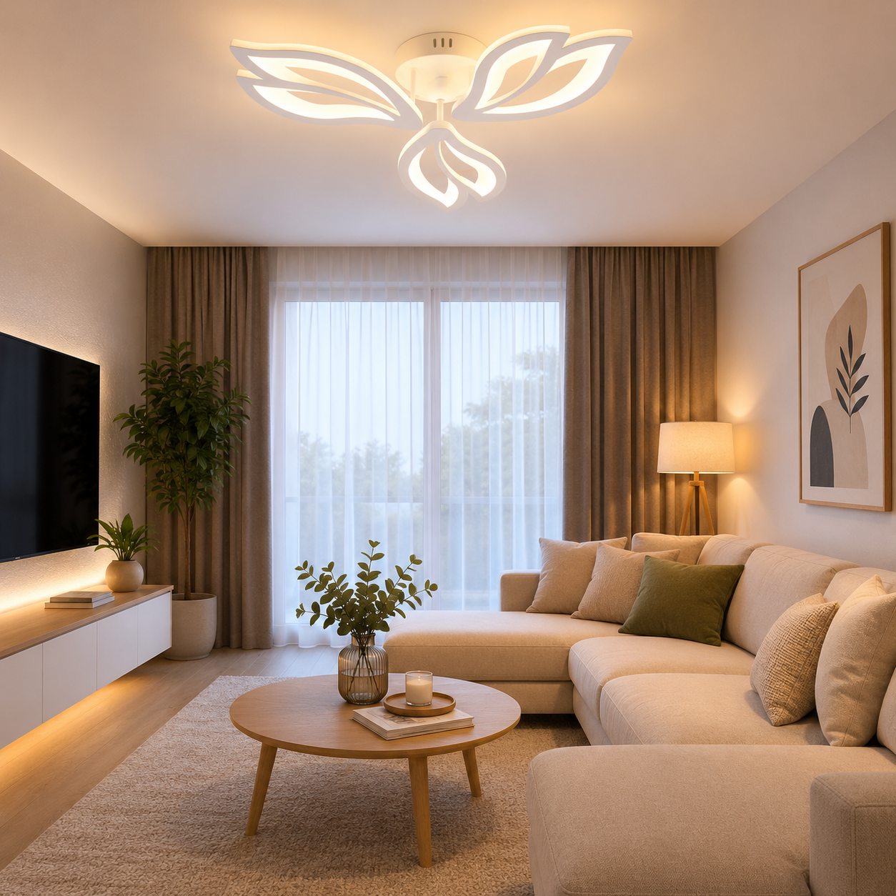 Lustra LED 60W cu telecomandă, Ø535 mm, lumină reglabilă 3000–6500K – model 19250/3N WH