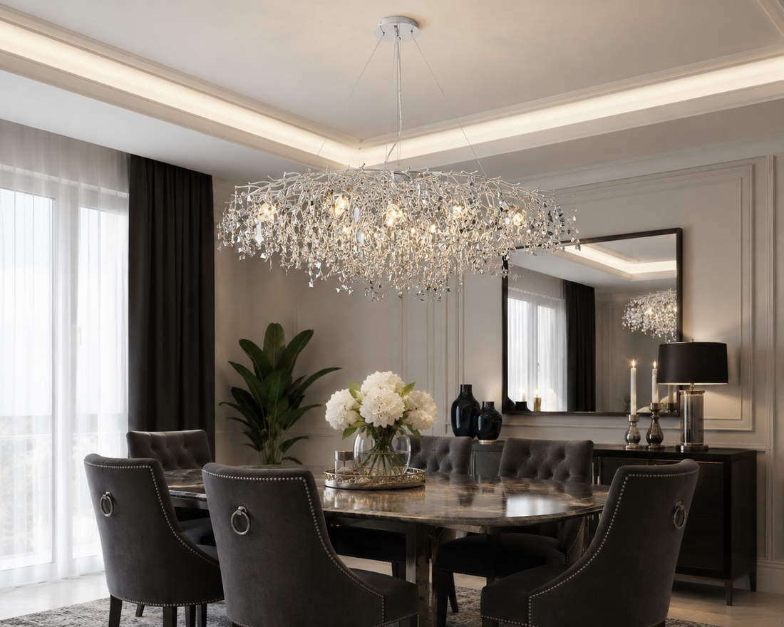 CANDELABRU ELEGANT CU SOCLU E14 – MODEL 27113/1200+550SO+CR