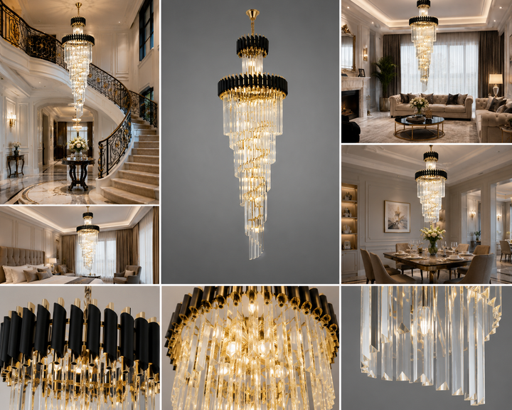 Candelabru decorativ, Ø450 mm, finisaj auriu, 9001/600+1800 BK+FGD