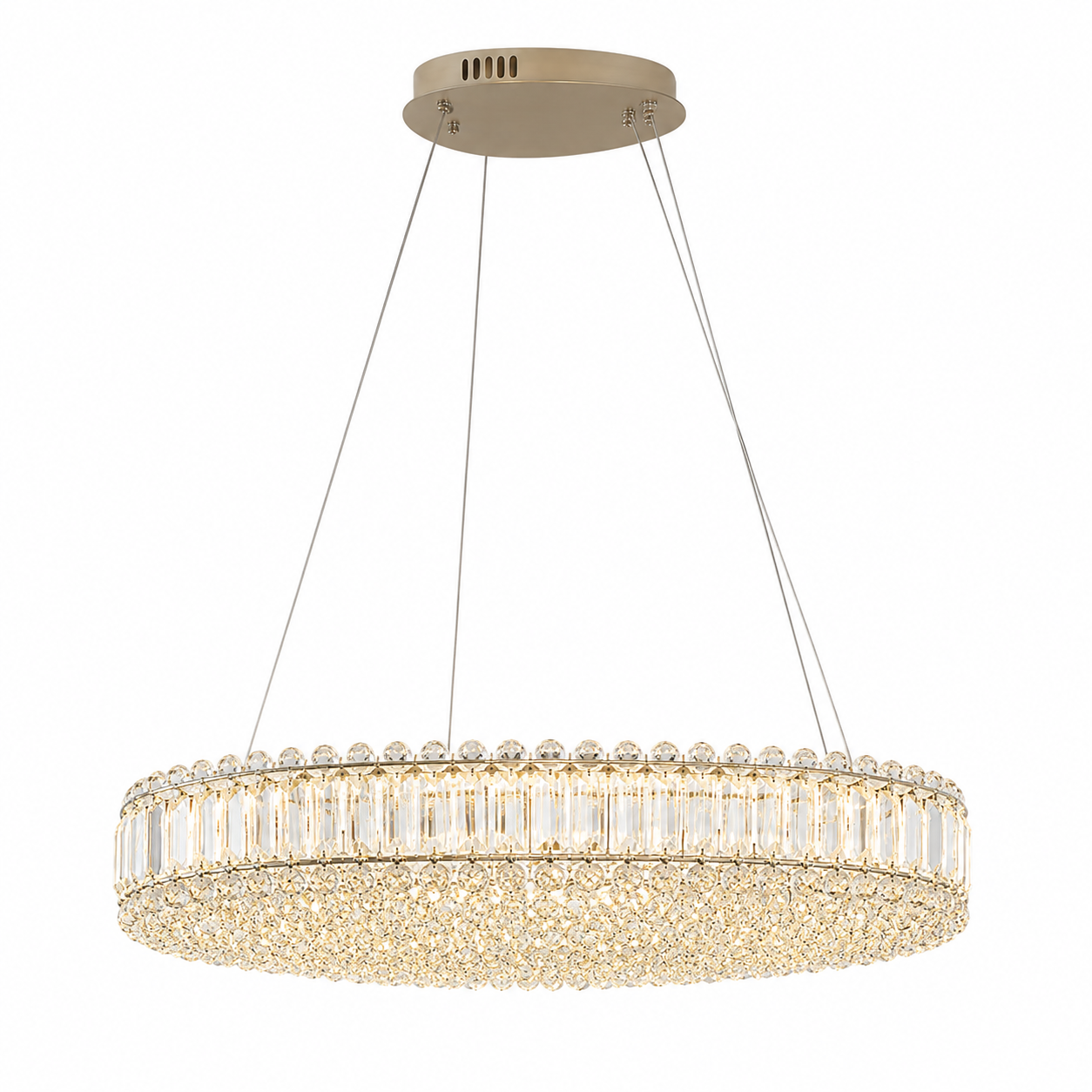 Candelabru  LED modern , 96W, L ≈ 650 mm, finisaj crom – model 72025/650+400 CH