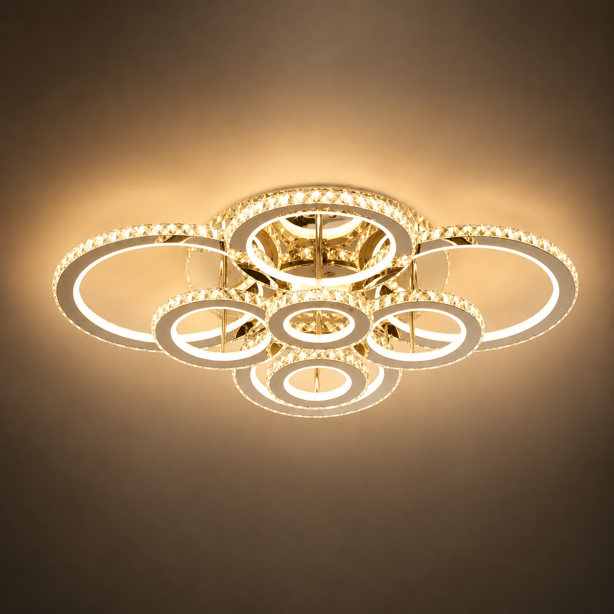LUSTRA LED CRISTAL RGB CU TELECOMANDA, 328W, 8INELE, LUMINA REGLABILA 3500-6500K, MODEL 2875/8
