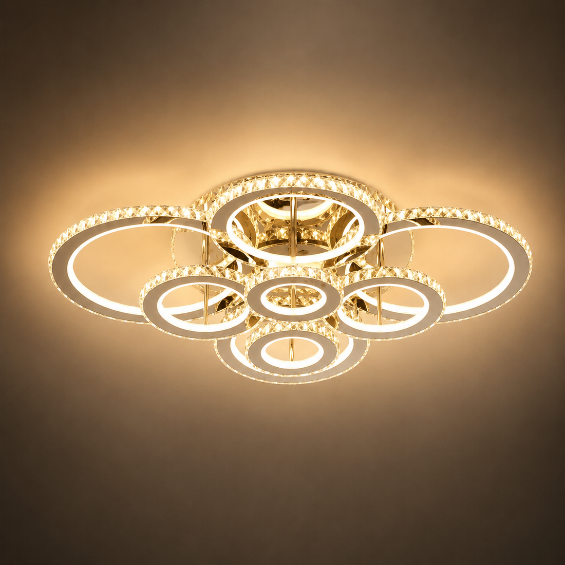 LUSTRA LED CRISTAL RGB CU TELECOMANDA, 328W, 8INELE, LUMINA REGLABILA 3500-6500K, MODEL 2875/8
