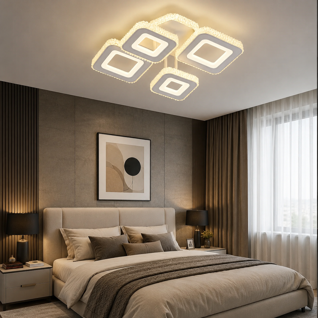 Lustra LED moderna cu lumina reglabila – Model 26033/2+2C WH+CR